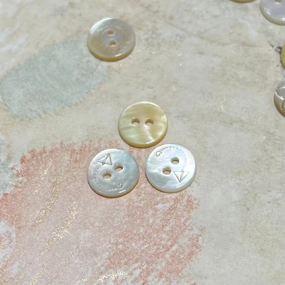 Natural Shell Button White Butterfly Tulip Butterfly Rose Shell Button White Butterfly Shirt Button Laser