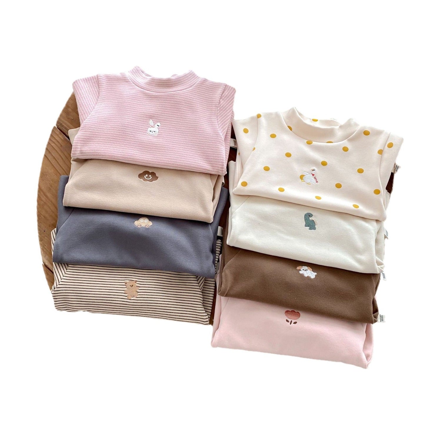 Children'S Developer Base Shirt 0-5 Years Old Winter Korean Children'S Clothing Girl Fashionable Cartoon Inner Wear Boy'S Winter Clothing Ay648