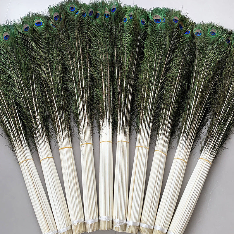Natural Peacock Fur Wholesale Feather Ornaments Dust Duster Decorative Materials Accessories Clothing Accessories Edge Feather Peacock Real Hair