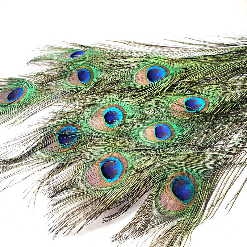 Natural Peacock Fur Wholesale Feather Ornaments Dust Duster Decorative Materials Accessories Clothing Accessories Edge Feather Peacock Real Hair