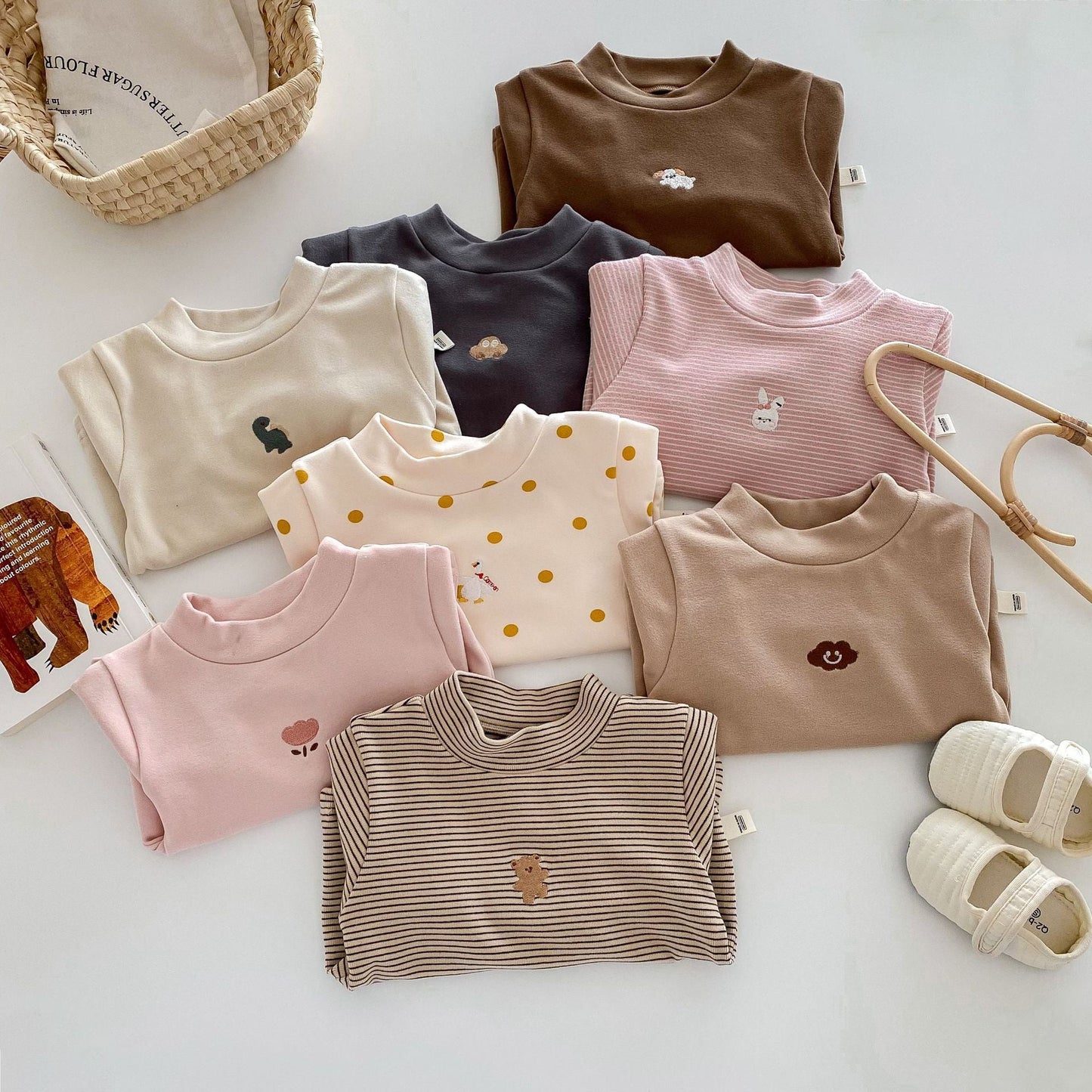 Children'S Developer Base Shirt 0-5 Years Old Winter Korean Children'S Clothing Girl Fashionable Cartoon Inner Wear Boy'S Winter Clothing Ay648