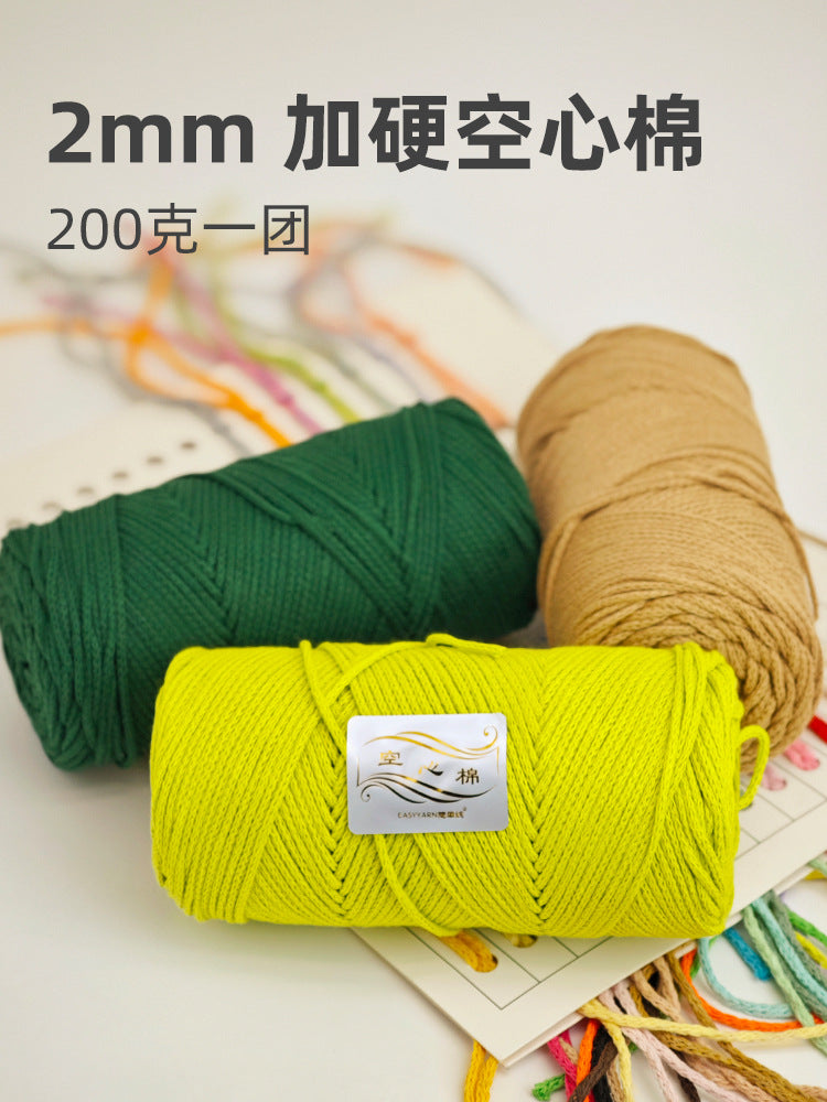 200G Hardened 2Mm Hollow Cotton Thread Woven Bag Material Bag Hand-Woven Hollow Thread Round Strand Medium Thick Simple Thread