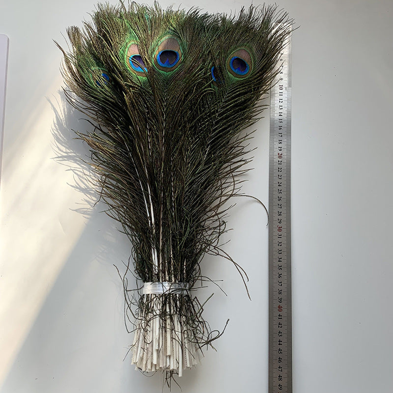 Natural Peacock Fur Wholesale Feather Ornaments Dust Duster Decorative Materials Accessories Clothing Accessories Edge Feather Peacock Real Hair