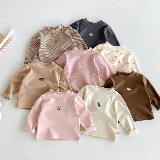 Children'S Developer Base Shirt 0-5 Years Old Winter Korean Children'S Clothing Girl Fashionable Cartoon Inner Wear Boy'S Winter Clothing Ay648