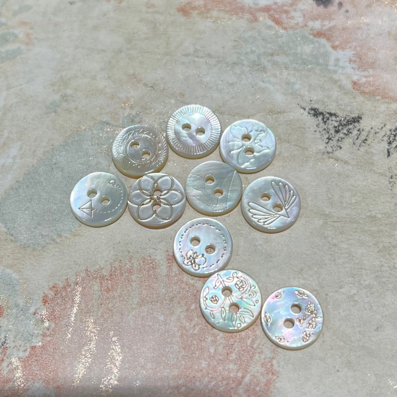 Natural Shell Button White Butterfly Tulip Butterfly Rose Shell Button White Butterfly Shirt Button Laser