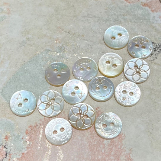 Natural Shell Button White Butterfly Tulip Butterfly Rose Shell Button White Butterfly Shirt Button Laser
